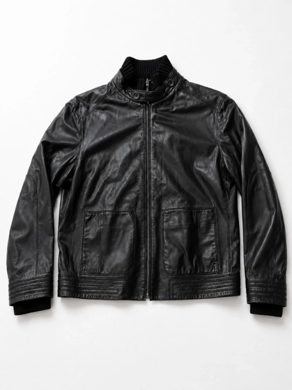 Elie Tahari Black 100% Genuine Leather Jacket XL